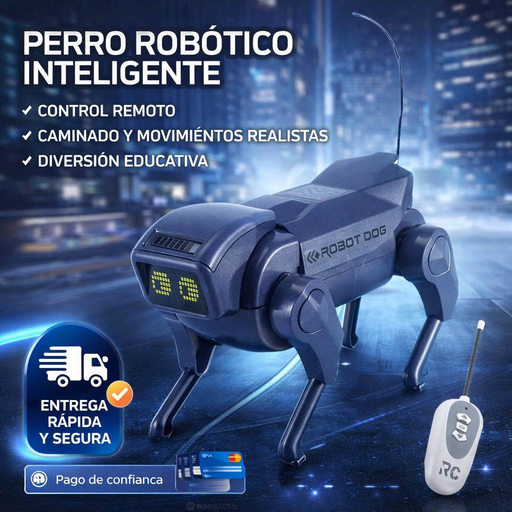 Perro robot de control remoto | Mascota eléctrica que camina y baila | Juguete para perro robot con control remoto inteligente de 1,5 V, puede agua, bailar y caminar | Para niños Niños Niñas