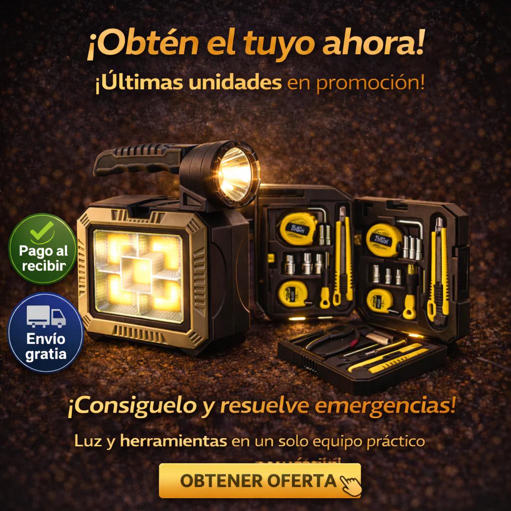 🔦 Linterna Led Solar Luz, herramientas y seguridad cuando más lo necesitas