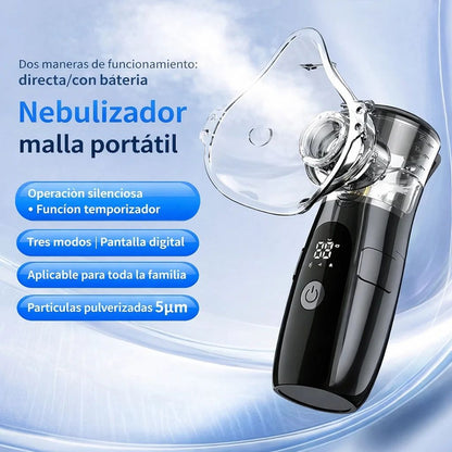 💨🫁 Nebulizador Portátil Silencioso para Adultos y Niños con Pantalla Digital, Ideal para Casa y Viaje