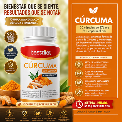 Suplemento Natural Cúrcuma – Apoyo Articular y Antioxidante Natural