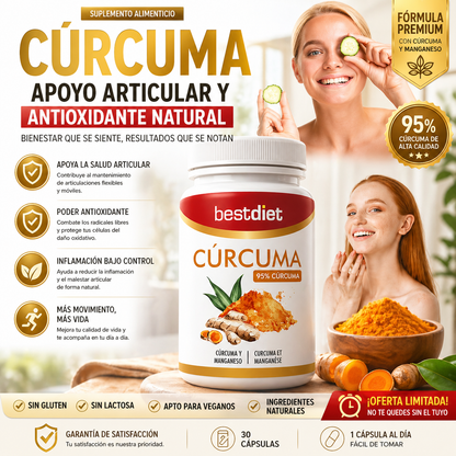 Suplemento Natural Cúrcuma – Apoyo Articular y Antioxidante Natural