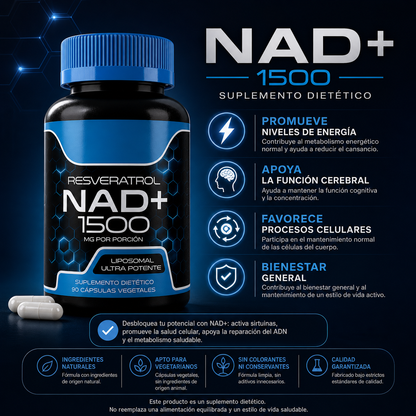 NAD+ Resveratrol –  nutricional para el bienestar
