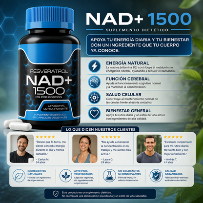 NAD+ Resveratrol –  nutricional para el bienestar