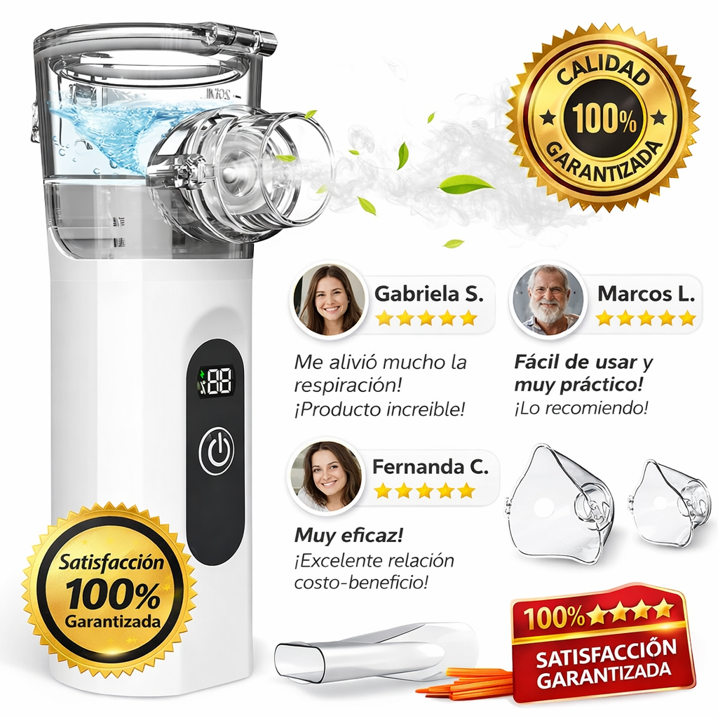 💨🫁 Nebulizador Portátil Silencioso para Adultos y Niños con Pantalla Digital, Ideal para Casa y Viaje