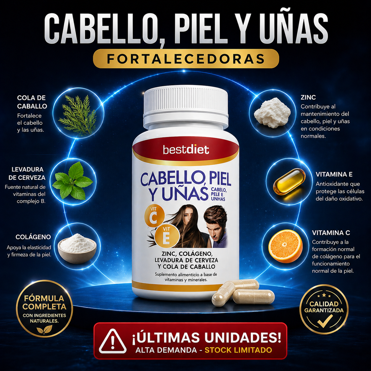 Cabello, Piel y Uñas – Fórmula Nutritiva