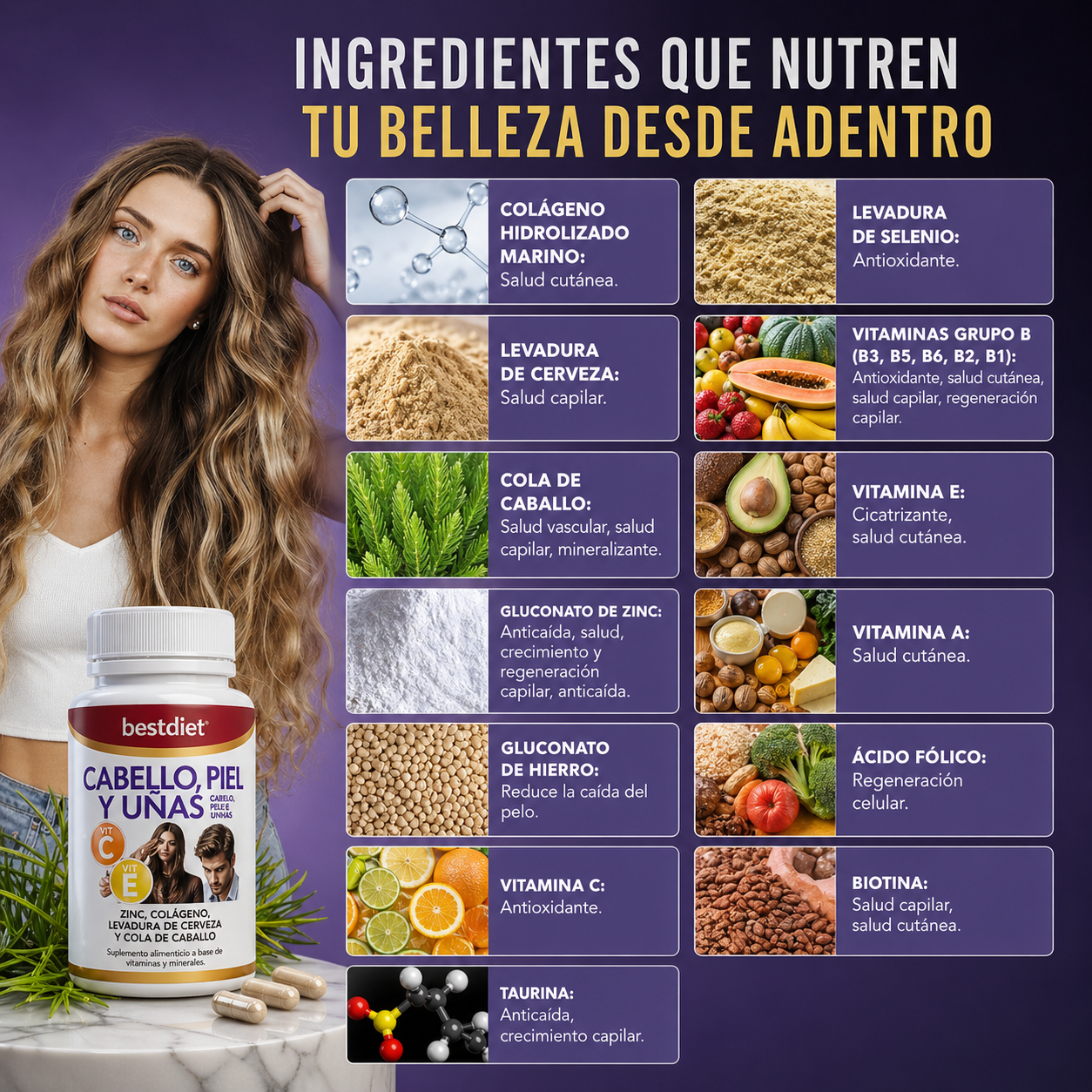 Cabello, Piel y Uñas – Fórmula Nutritiva