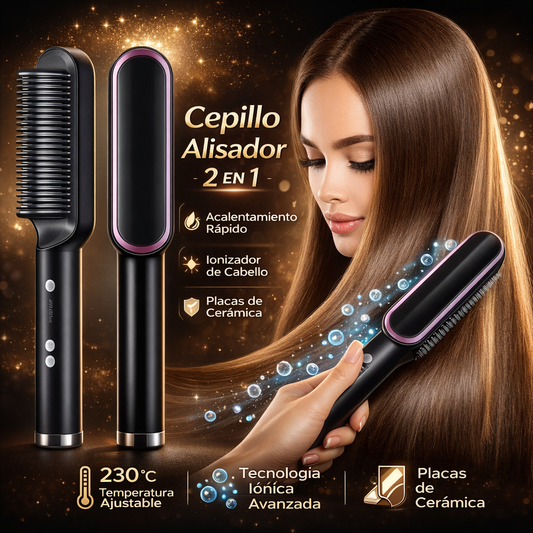 cepillo de peinado multifuncional 2 in 1, peine caliente eléctrico, alisador de pelo, cuidado Personal
