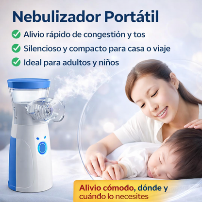 💨🫁 Nebulizador Portátil de Malla – Terapia Respiratoria Eficaz en Cualquier Lugar