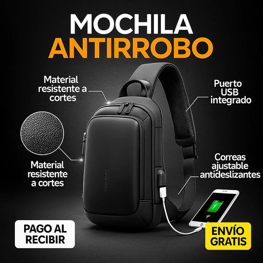 Bolso cruzado antirrobo negro - ¡APROVECHA AHORA!