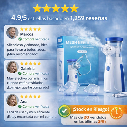 💨🫁 Nebulizador Portátil de Malla – Terapia Respiratoria Eficaz en Cualquier Lugar